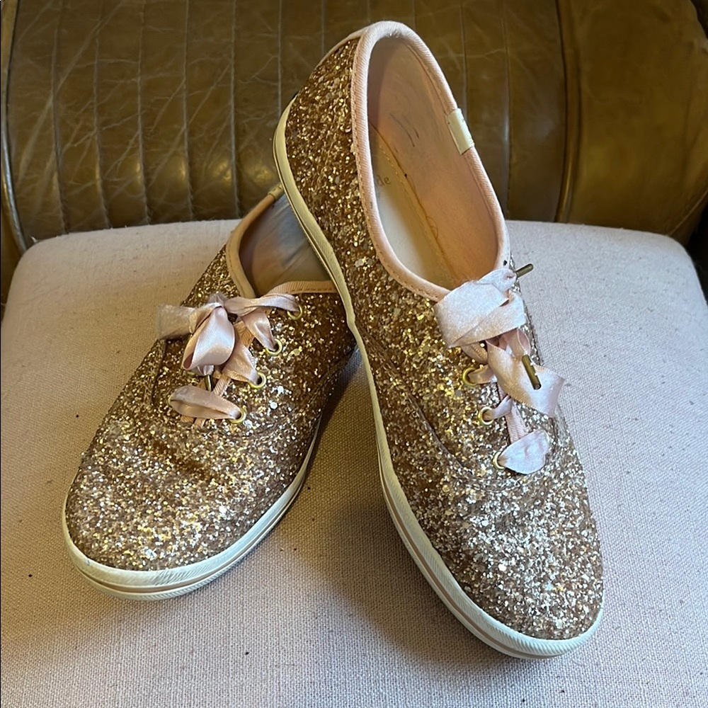 Kate Spade Rose Gold Glitter Keds